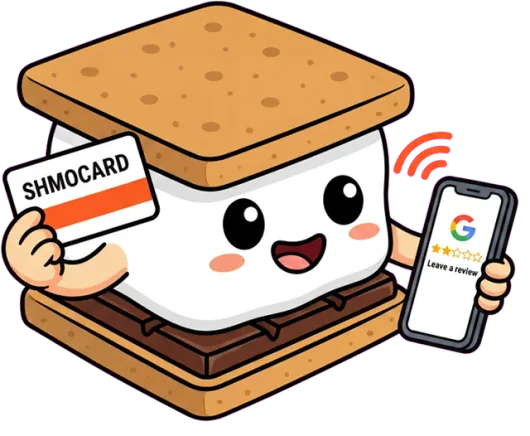 The ShmoCard s'more tapping a card on a phone
